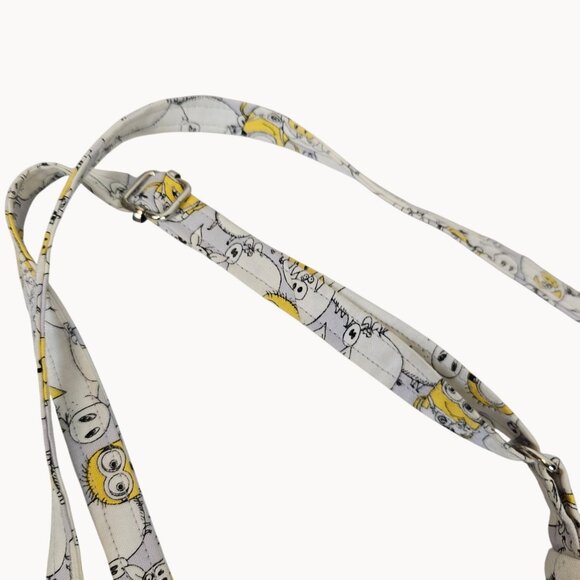 Minions Despicable Me Light Gray Yellow Allover Pattern Crossbody Tote Bag Teens - Picture 2 of 11